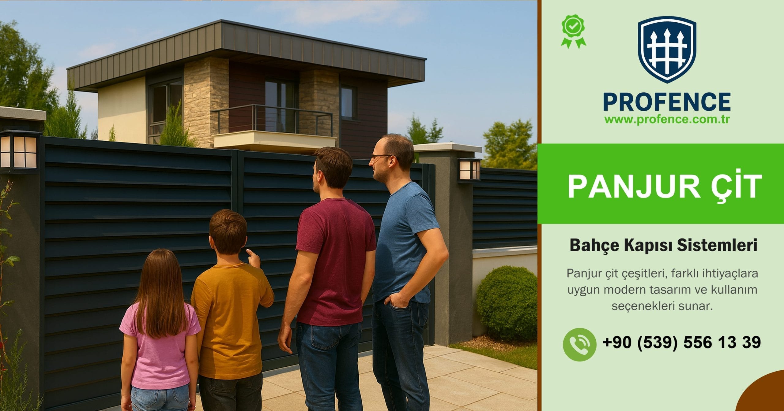 Modern bahçe kapısı sistemleri ile tasarlanan villa girişi